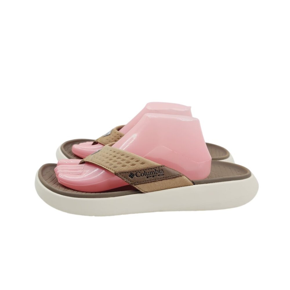 Columbia Men's Brown‎ Tan Leather Strap Flip-Flop Thong Sandals Size US 11